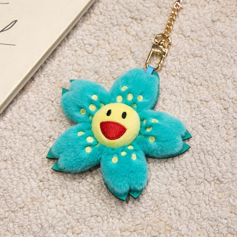 Cute Sunflower Plush Keychain Toy Stuffed Flower Soft Doll Small Pendant Keychain Fashionable Backpack Pendant Christmas Gift