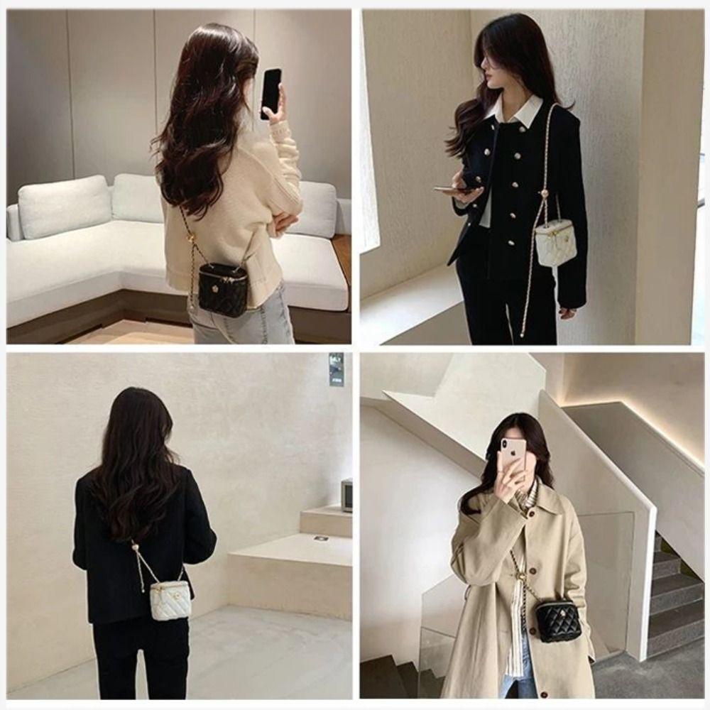Kleine Umhängetasche Mode Kettenriemen Rhombus Bucket Bag Umhängetasche
