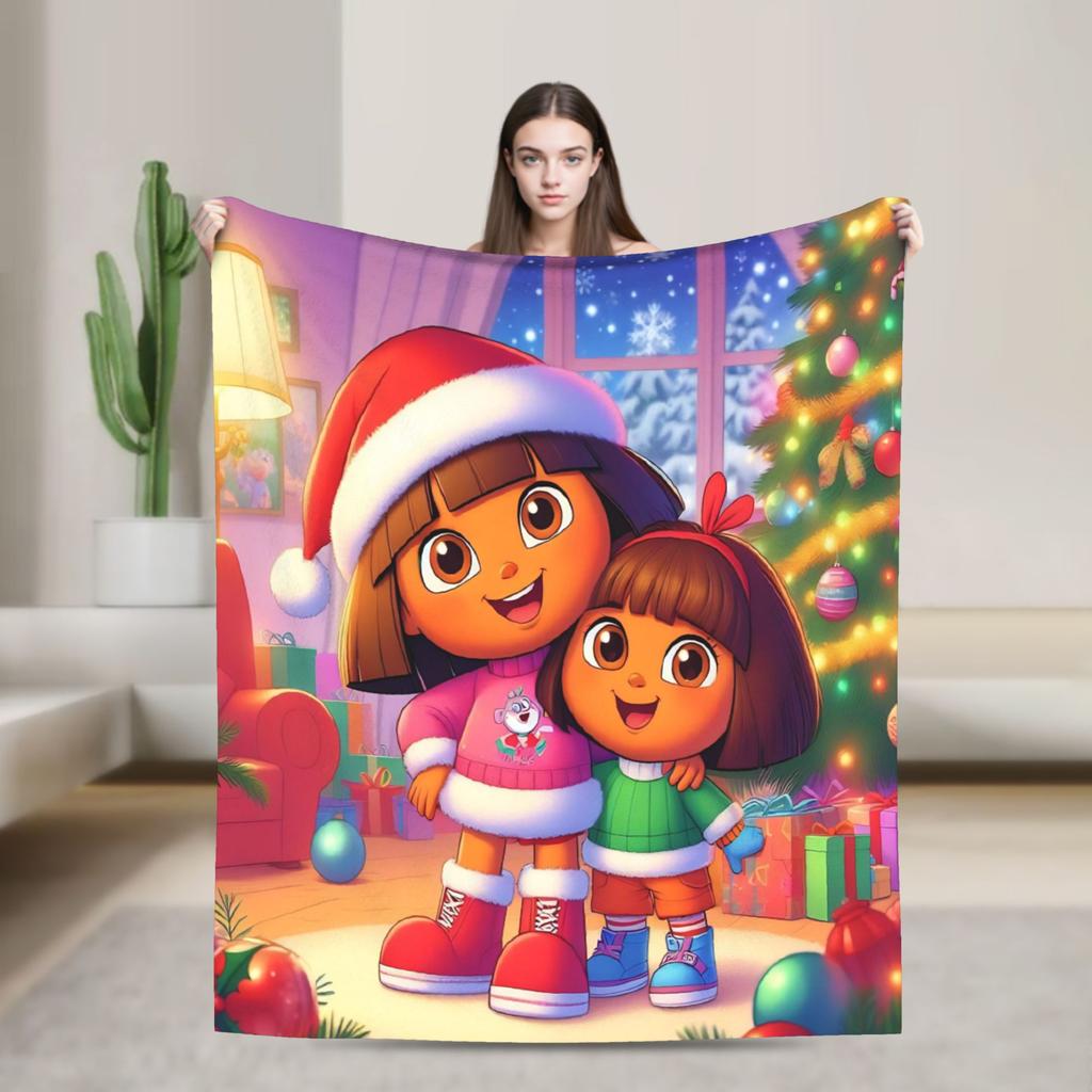 Doras The Explorer Blankets Soft Warm Street Trend Plush Throw Blanket For Couch Bed Picnic Flannel Bedspread Bed Cover