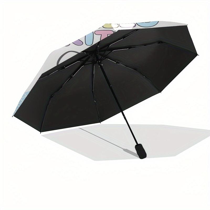 Hello Kitty,Scooter Automatic Folding Umbrella-Simple 8-Rib Design, Bright Cartoon Pattern, Durable Iron Frame, Suitable For Travel, Outdoor