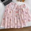 Imitation Cotton Pajamas Women'S Spring And Autumn Cartoon Paradise Lotus Leaf Edge Long-Sleeved Loungewear Real Shot