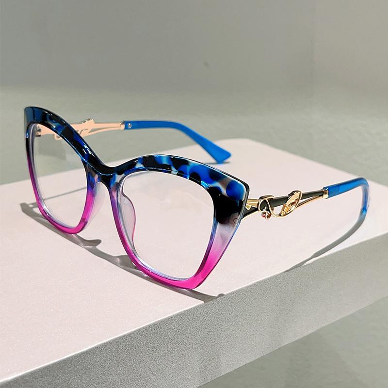 Oversize Cat Eye Glasses Women Fashion Multi-color Blue Light Blocking Optical Frames Trendy Stylish Design Decor Eyewear