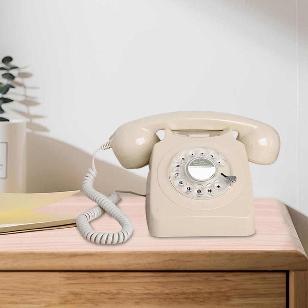 Vintage Rotary Dial Phone Corded Telephone Old Fashion Retro Landline