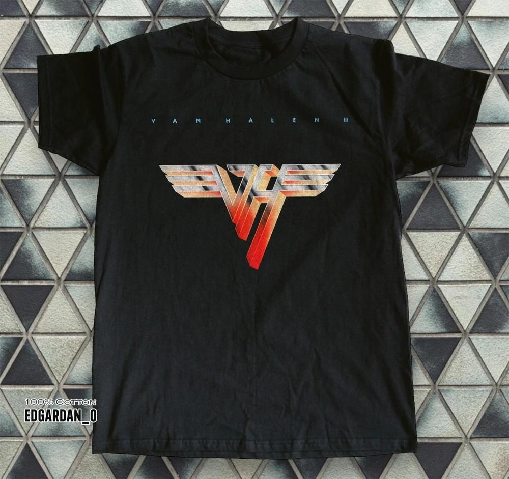 NEW! Van Halen Logo Rock Band Heavy Cotton Black Unisex T-shirt Size S-4XL Unisex T-Shirt S