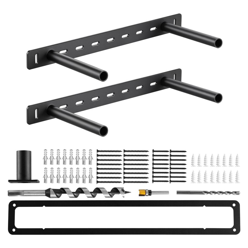 VEVOR Floating Shelf Brackets 2 Pcs, 150 Lbs/68 Kg Weight Capacity, 16x6.2x1.5 Inch / 406.4x157.4x38.1 Mm, Heavy Duty Hidden Shelf Brackets Support