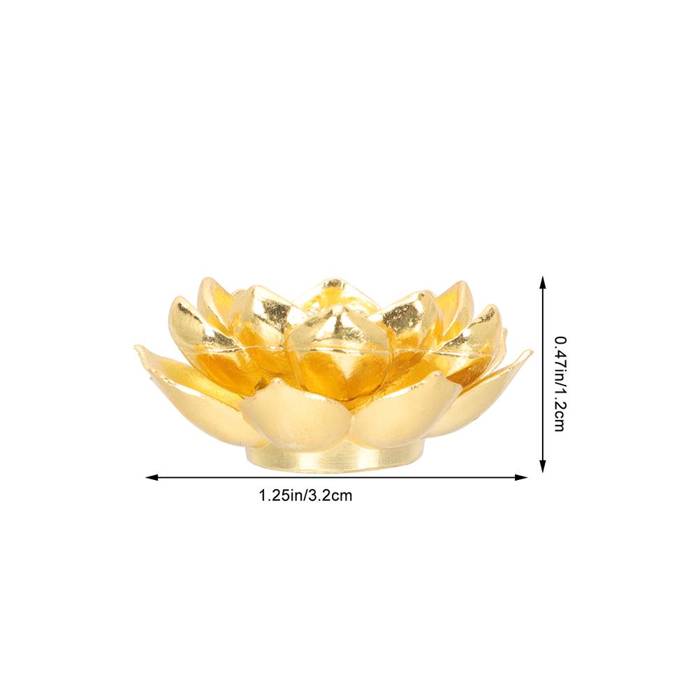 

3 pcs Incense Burner Holder Lotus Shape Brass Resin Charcoal Discs Catcher For Stick Cone Home Fragrance Outdoor Indoor Use золотистий