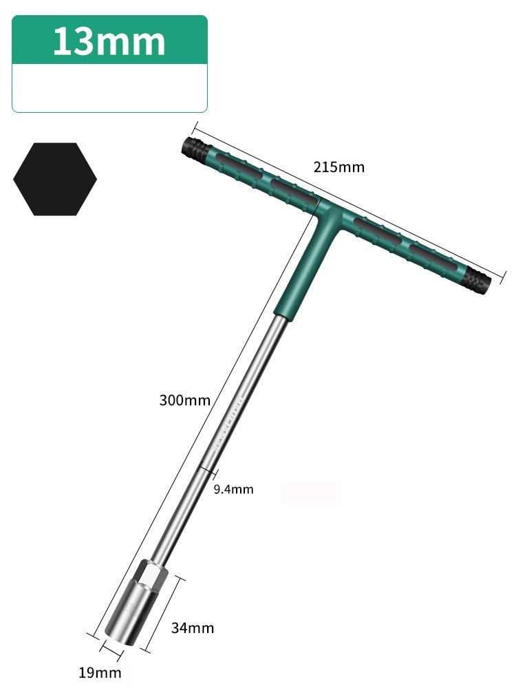 6-19mm T-Steckschlüssel Drehmomentschlüssel Gummigriff Innensechskantschlüssel Mechaniker-Schraubendreher Reparatur Steckschlüsselsatz Auto Mechanische Werkstatt Werkzeug Handwerkzeuge