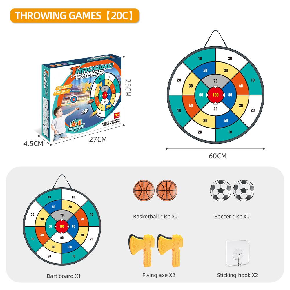 

Мешок с песком Топор Дротик Дерево Сточная мишень Метание Игрушка Мальчик Спорт Подарочный Костюм 4-in-1 Digits