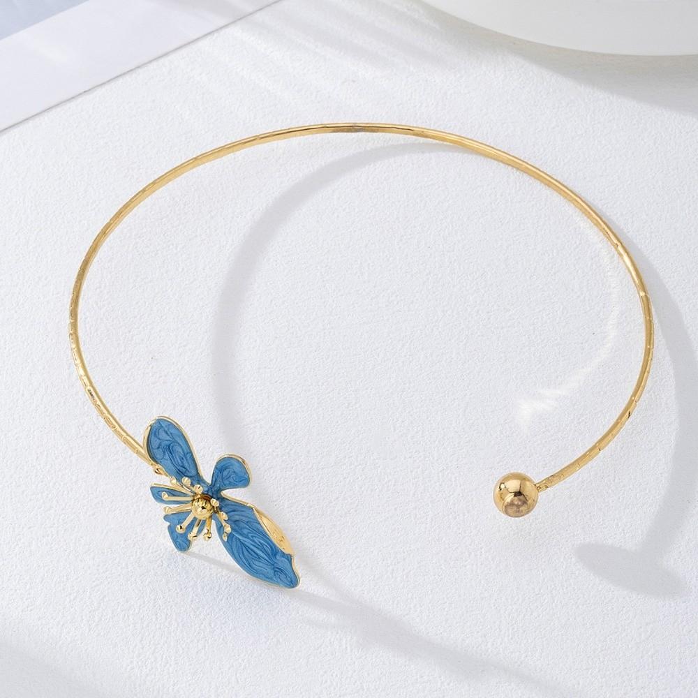 Geometric Flower Necklaces Adjustable Collar Necklace Romantic Open Chokers  Party Wear
