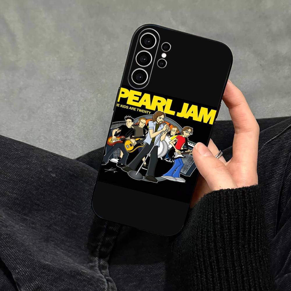 Band Pearl Jam Fashion Phone Case For Samsung S25,S24,S21,S22,S23,S30,Ultra,S20,Plus,Fe,Note,10,9,5G Black Cover