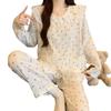 Pajamas Women'S Spring And Autumn Cute Doll Collar Girl Suit Can Wear Cloud Cotton Long-Sleeved Loungewear