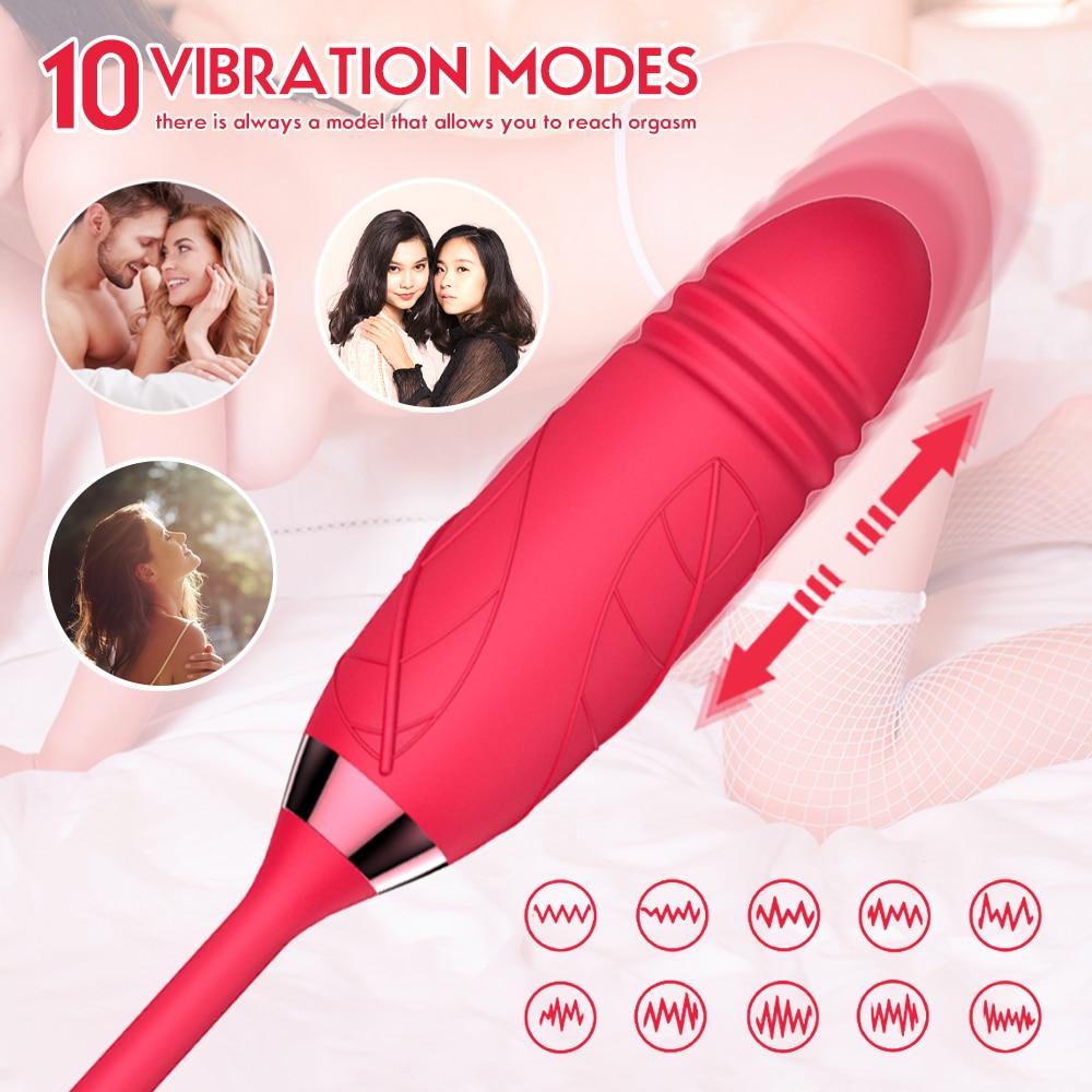Nipple Clit Sucker Rose Sucking Vibrator Sex Toy for Women Vagina Stimulator Female Thrusting Love Vibrating Egg Toys for Adults