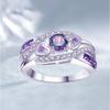 Fashion Selling Ladies Ring Heart Set with Amethyst Zircon Protein Wedding Party Party Luxury