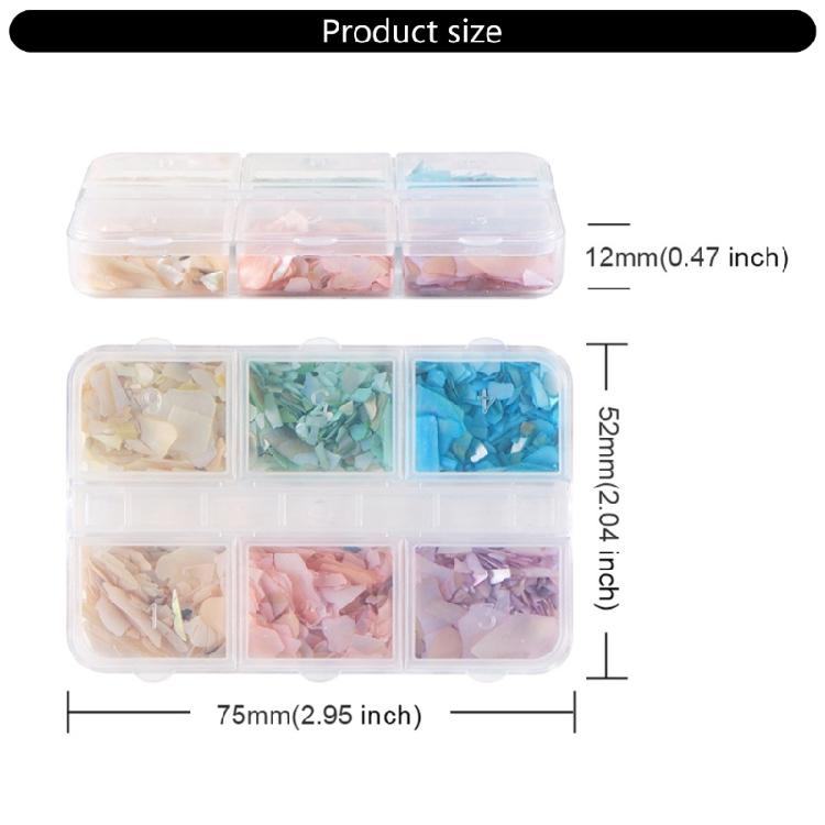 Natural Friendly Shell Nail Art Pieces 6 Color Options Waterproof Glitterings Texture Long Wear Manicure Accessories For Women Girls