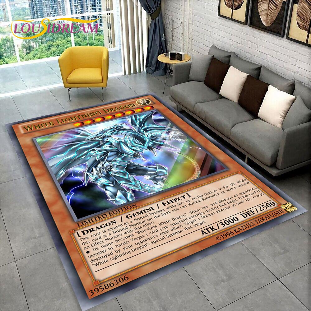 Monster Gold Card Cartoon Yu-Gi-Oh Anime Blue Eyes Dragon Game Covor Covor pentru dormitor Living Room Decor canapea, Covoraș