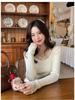 Lace-Trim Patchwork Knit Sweater: Women's Slim-Fit Low Collar Top for Autumn & Winter.