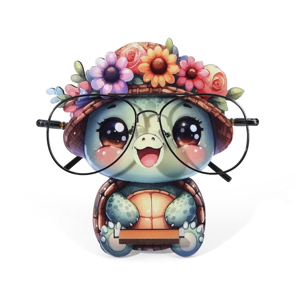 Creative Animal Glasses Frame Cartoon Cat Sunglasses Display Frame Glasses Storage Frame Hand-carved Household Wood Decoration3D