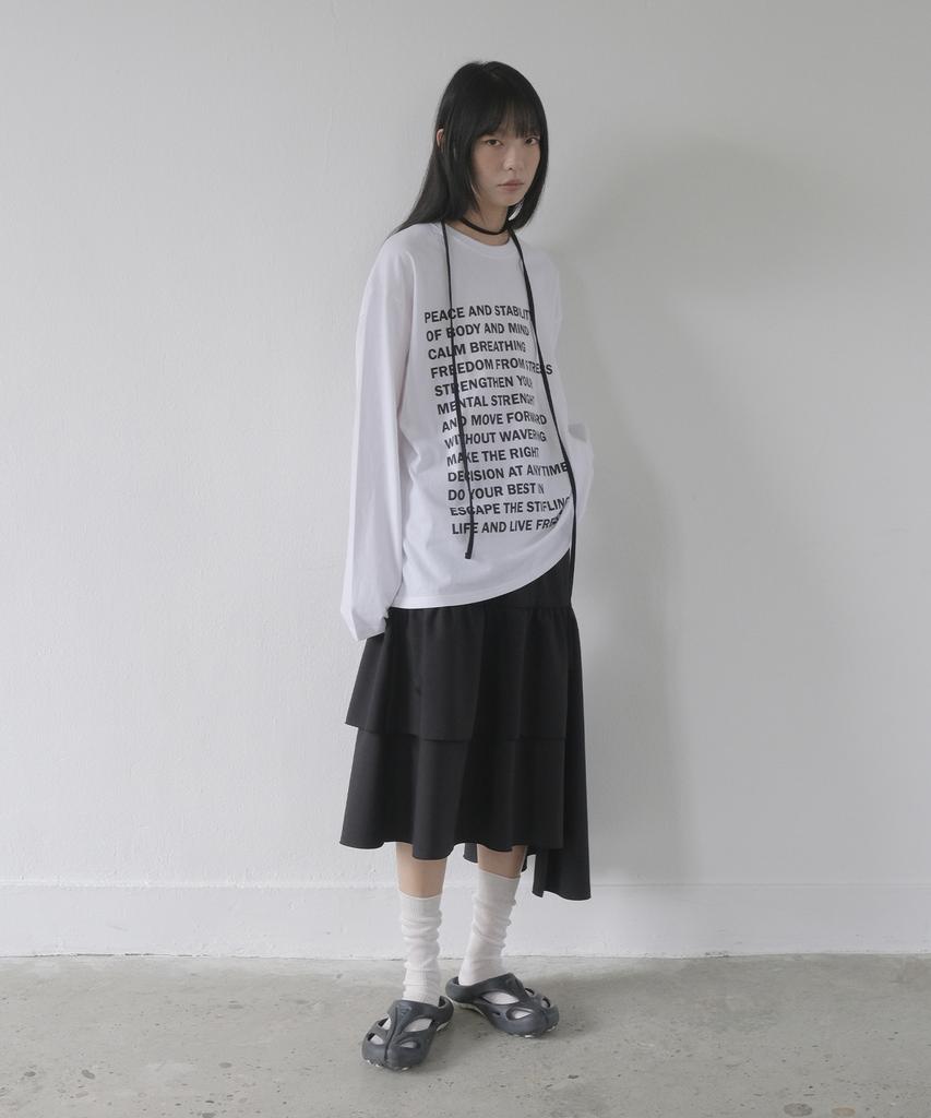 Mosyupamosyu Relax Lettering Long Sleeve [White]