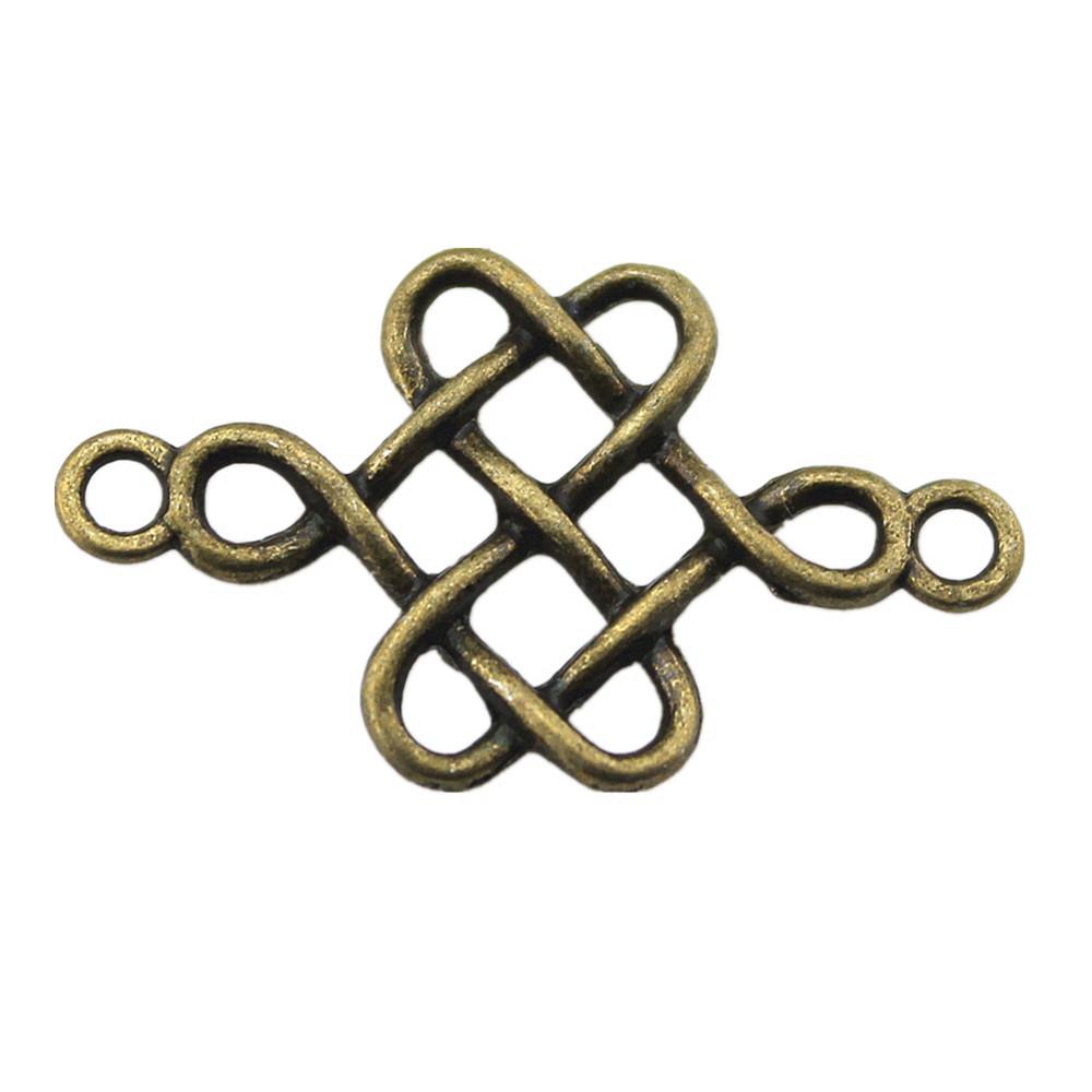 Chinese Knot Charms Antique Alloy Pendants For Traditional Lucky Jewelry