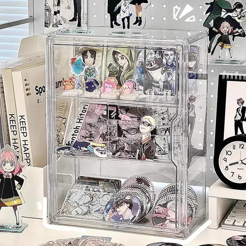 Bar storage box, transparent standing sign, anime millet storage rack, doll figurine, blind box display rack