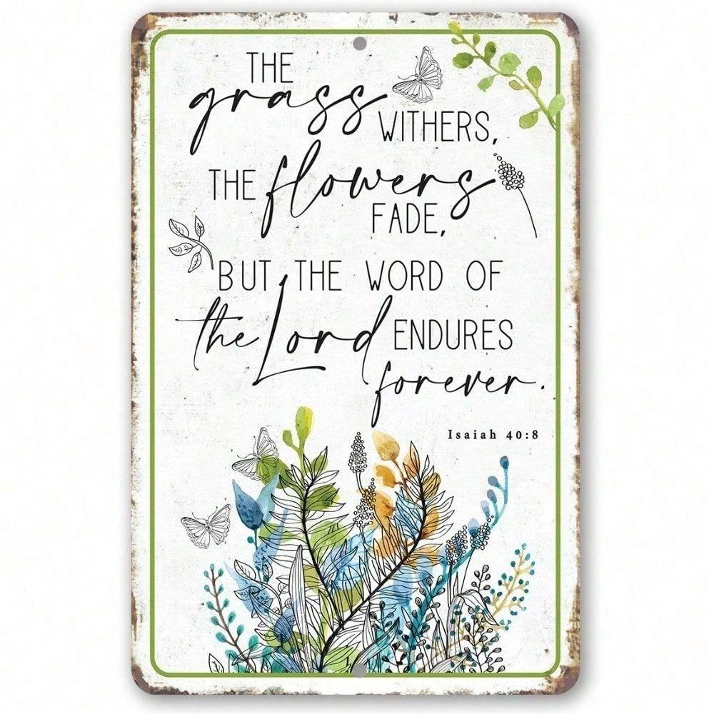 Metal Wall Art Bible Verse Poster Religious Home Decor Garden Sign