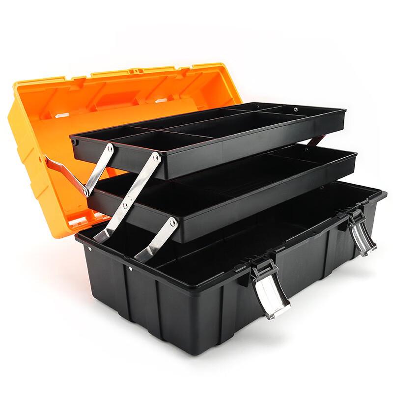 ELECALL 19-inch 3-Layer Folding Plastic Toolbox