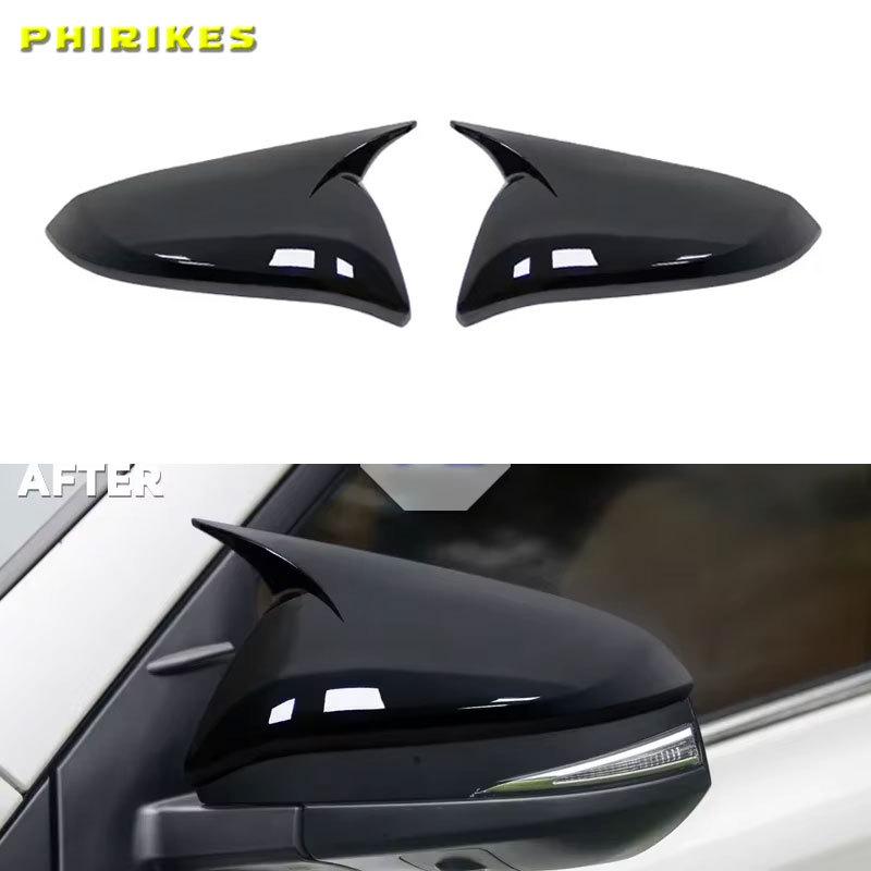 Car Accessories Carbon fiber glossy black Rearview Mirror Cover Caps Housing Lid Case For Toyota Rav4 2013 -2018