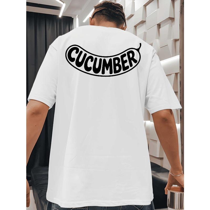 

Cucumber Men s T-shirts classic versatile round neck back printed T-shirt shirt, suitable for basketball, a must-have Men s summer outfit in the gym 2XL белый
