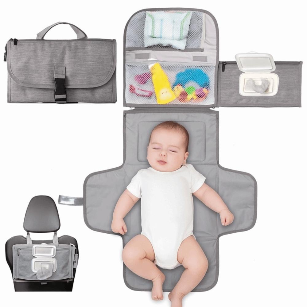 3 In 1 Baby Changing Pad Solid Color Stroller Bag Portable Foldable Diaper Bag Cover Mat