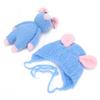 Infant Costume Knitted Sets Baby Photo Shoot Outfits Newborn Baby Mouse Hat with Mouse Doll