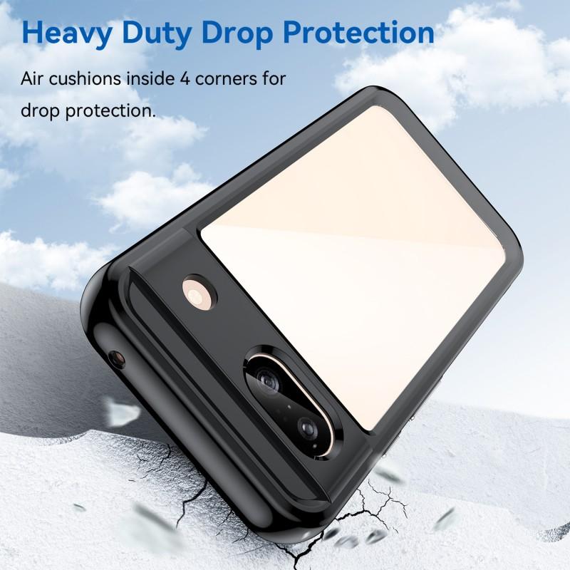 For Google Pixel 8a Back Cover WANLONFENG XC Series TPU Acrylic Phone Case with Tempered Glass Film