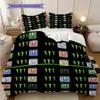 Set di tre pezzi Monster Energy Glow Vibrante(1 * copripiumino + 2 * federa, senza nucleo) Copripiumino e federa regalo di Natale compleanno