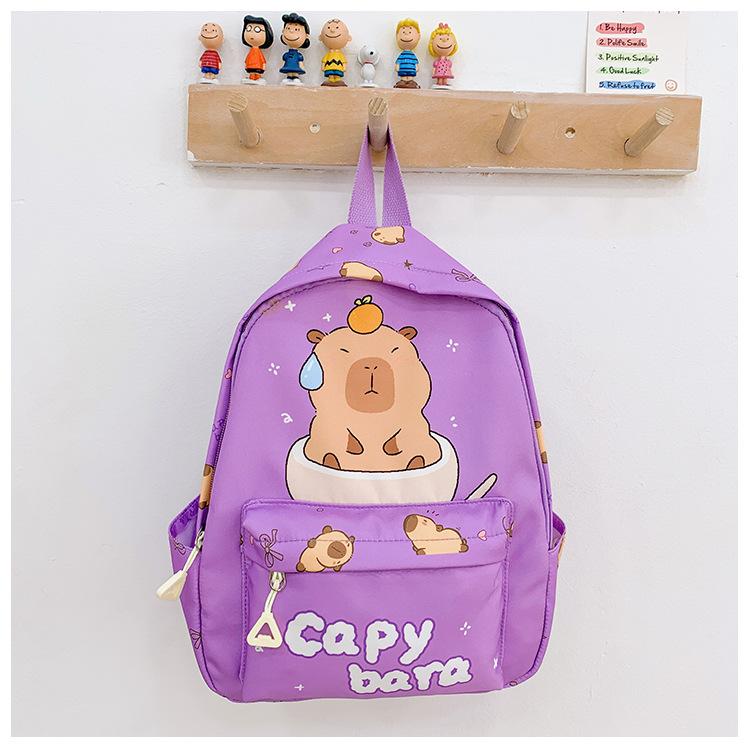 

Школьный рюкзак милый мультяшный детский рюкзак для мальчиков и девочек повседневный рюкзак капибара детский фиолетовый