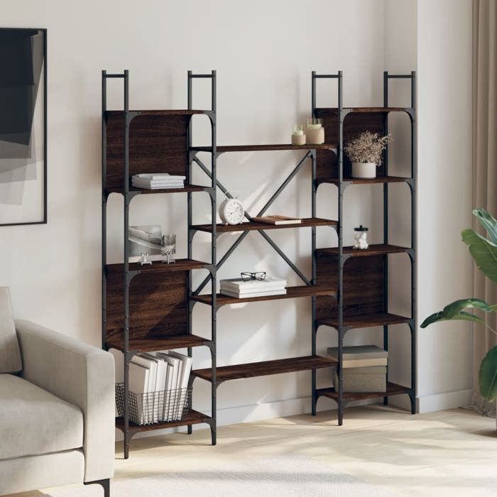 VidaXL Bibliothèque chêne marron 155,5x24x166,5 cm bois d'ingénierie 838862