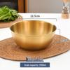 Gold Round Stainless Steel Mixing Bowl for Salad, Baking, and Egg Beating