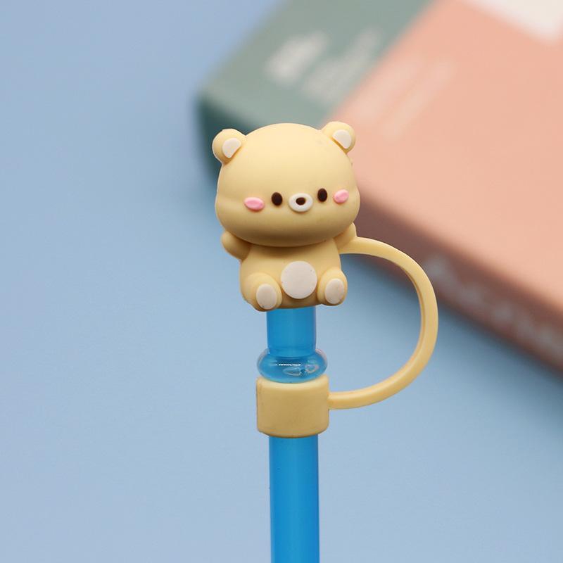 Cartoon Straw Sealing Tools Silicone Straw Tips Drinking Dust Splash Proof Plugs Cover Creative Cup Accessories 6-8mm