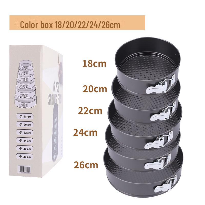 Cross-Border Cake Mold: Round/Square, Non-Stick, High Temp Resistant, Easy Clean, Removable Bottom, Secure Buckle