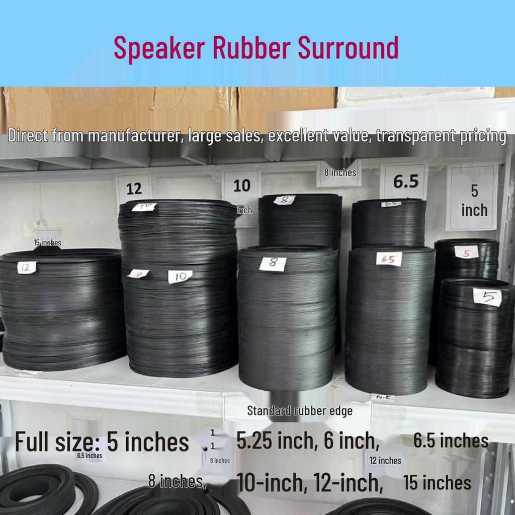 Rubber Edge Rings for Speakers: 6.5, 8, 10, 12 Inch
