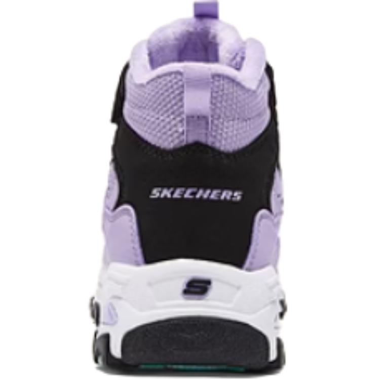 Skechers Kids Mesh Comfortable Versatile Non-Slip Warm Boots Kids Boots Purple Black 303952L-BKLV