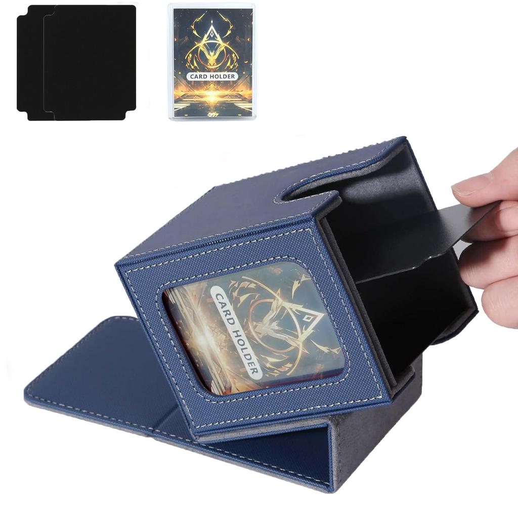 100+ Load Trading Card Deck Box for MTG Commander Display with 2 Dividers Game Sports Card Storage Box PU Magnet Deck Case