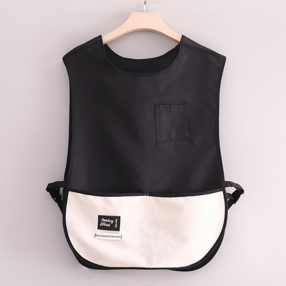 New Waterproof Kitchen Vest Apron Anti-fouling Oil-proof Chef Apron Sleeveless Breathable Catering Work Clothes for Home Kitchen чёрный