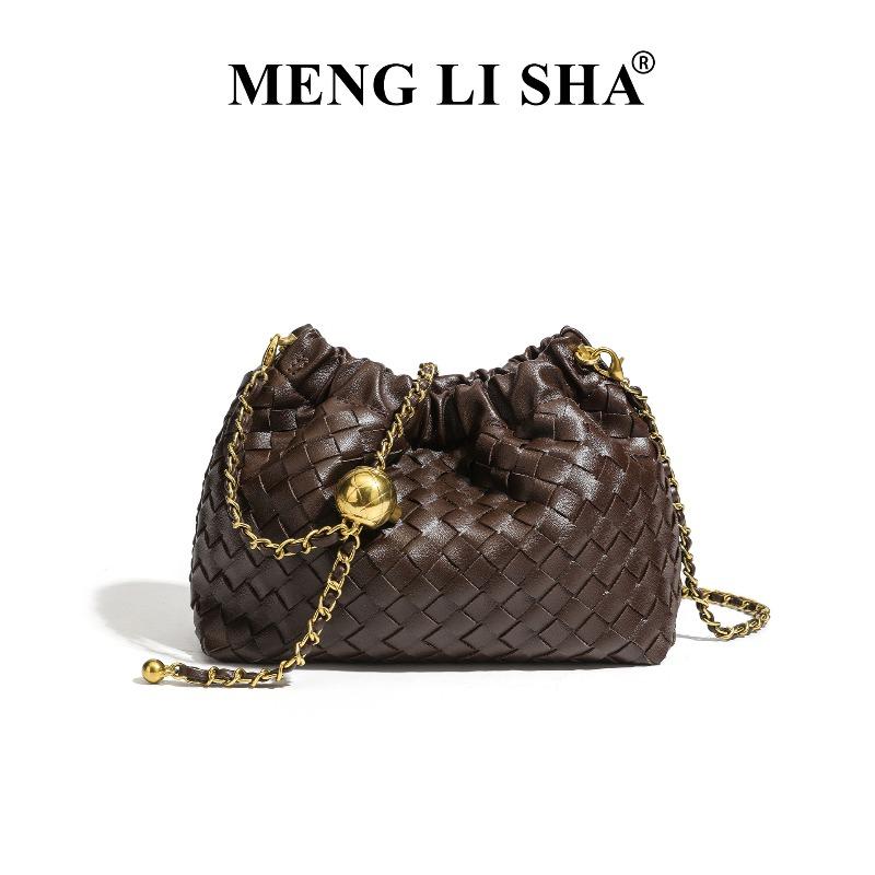 

Spring and summer new niche design chain cloud bag simple fashion woven bag versatile single shoulder messenger women s bag кавовий