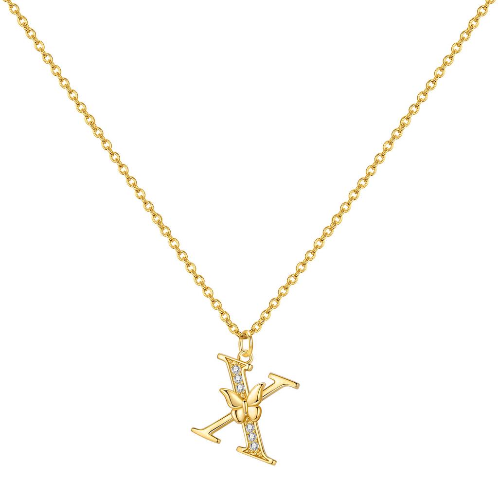Orstarry 925 Silver Golden A-Z Lucky Letters Necklace Pendant Necklace for Women Birthday Gifts Fashion Fine Jewelry