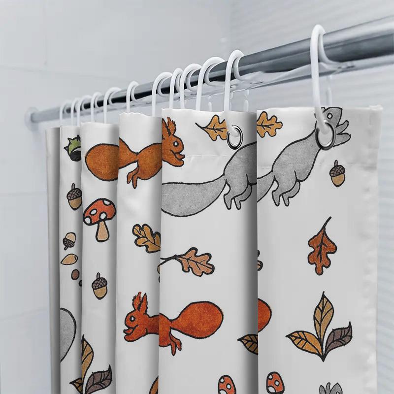 Forest Woodland Animals Shower Curtain Rustic Deer Fox Nature Bathroom Decor Set Waterproof Vintage Farmhouse Home Decor