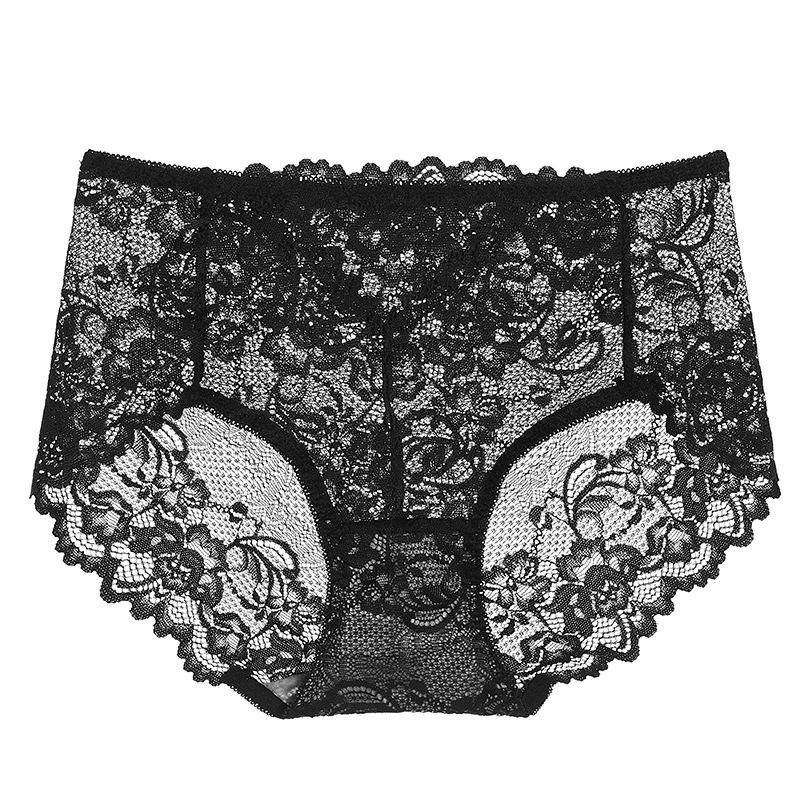 

Мереживні трусики із середньою посадкою, що піднімають стегна - Жіночі Сексуальні, Зручні, Великих розмірів, Ластовиця з чистої бавовни L