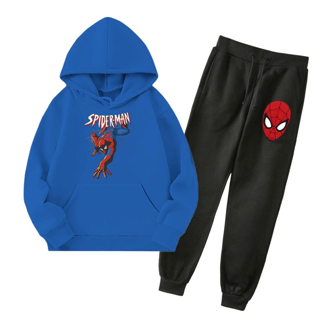 Unisex Kids Hoodie and Jogger Set with Graphic Print and Pockets for Everyday Wear