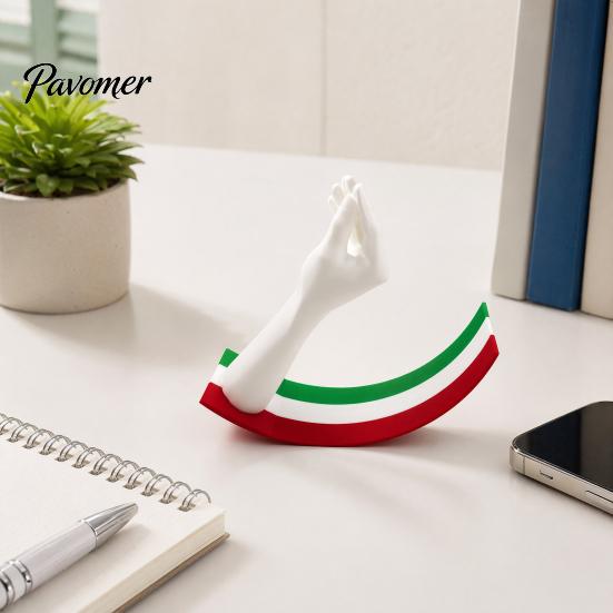 Desktop Ornaments 3D Printed Gesture Figurine Ornament with Three-color Striped Base, Funny Nodding Classic Shake Toy for Desk Decor, Stress