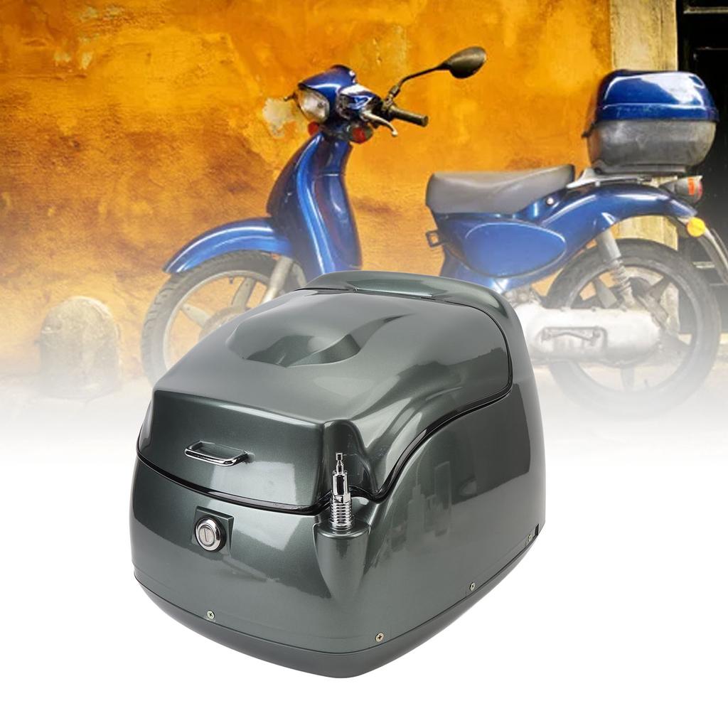 38L Motorcycle Top Box Retro Water Resistant Motorcycle Trunk Luggage Top Case Universal Fit for Ele