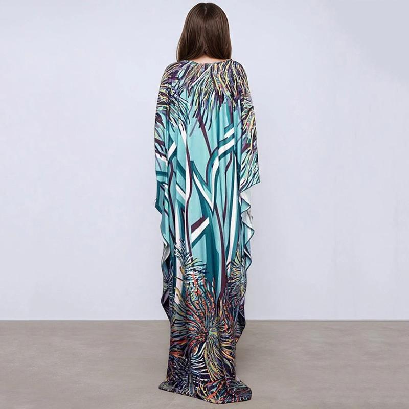XITAO Print Batwing Sleeve Dress GJ1150