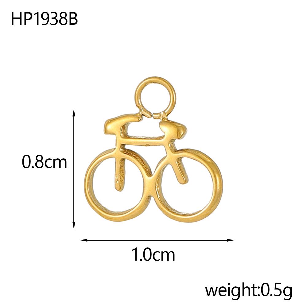 CARLIDANA Stainless Steel Coffee Teapot Cup Bike Scissors Charms White Collar Leisure Series Gold Plated DIY Charm Accessories